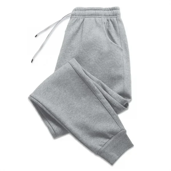 Men's Sweatpants Spring Autumn Fleece Pants Sport Gym Long Pants Casual Drawstring Pockets Trousers Oversize Sweatpants For Men - Image 2
