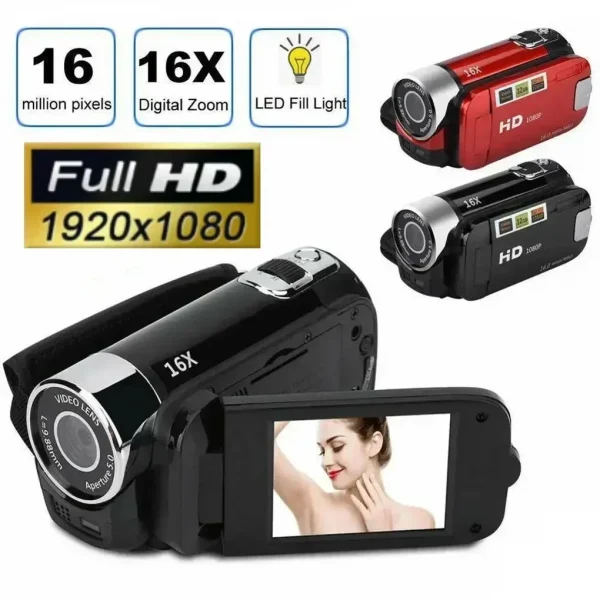 1080P Full HD Digital Camera 270° Rotation DV Video Recorder 2.7inch Touch Screen Digital Camcorder 16X Digital Zoom CMOS Sensor - Image 2