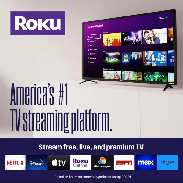 Roku TV - 24 Inch Smart TV, 720P LED HD TV with Wi-Fi Connectivity and Mobile App, Flat Screen TV Compatible with Apple Home Kit - Image 2