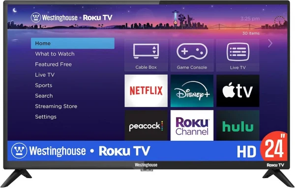 Roku TV - 24 Inch Smart TV, 720P LED HD TV with Wi-Fi Connectivity and Mobile App, Flat Screen TV Compatible with Apple Home Kit
